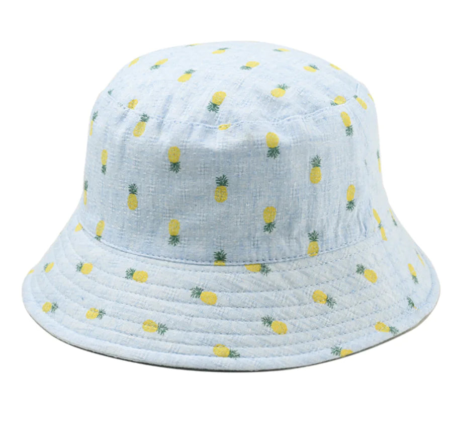 Pineapple Pattern Fisherman Hat - Sun Hat (Flat Top)