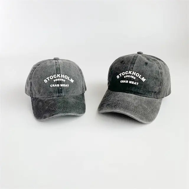 Retro Letter Baseball Caps for Kids - Spring/Summer