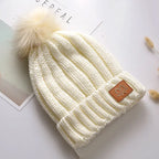Knitted Outdoor Beanie with Fleece Lining for Warmth