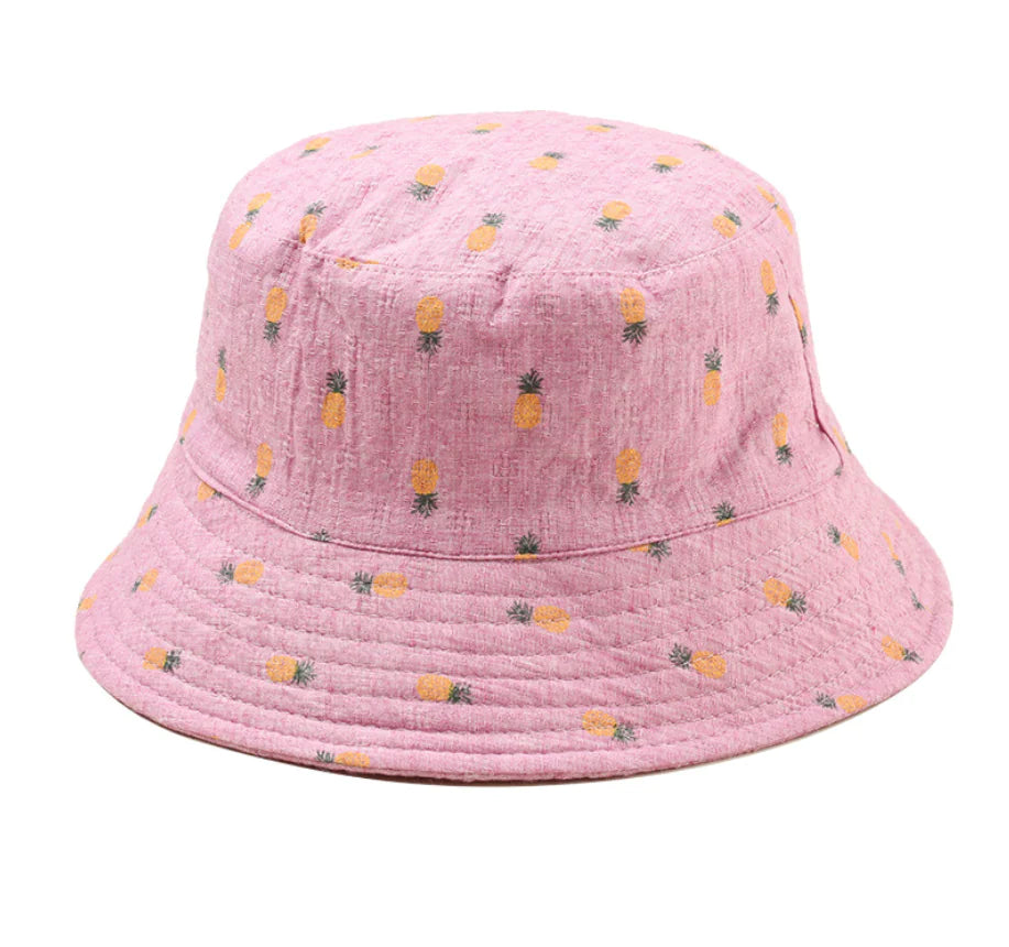 Pineapple Pattern Fisherman Hat - Sun Hat (Flat Top)