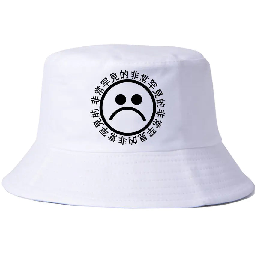 Crying Face Cotton Fisherman Hat, Stylish Sun Hat