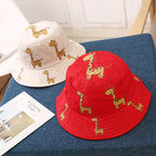 Cartoon Giraffe Bucket Hats for Kids - Outdoor & Beach