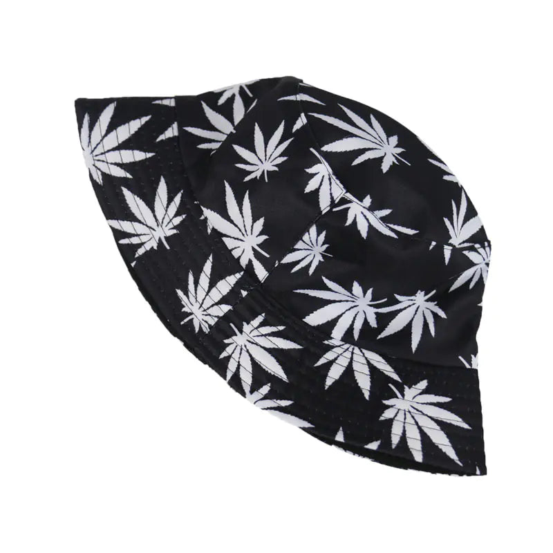 Trendy Printed Maple Leaf Bucket Hat for Outdoors