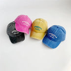 Retro Letter Baseball Caps for Kids - Spring/Summer