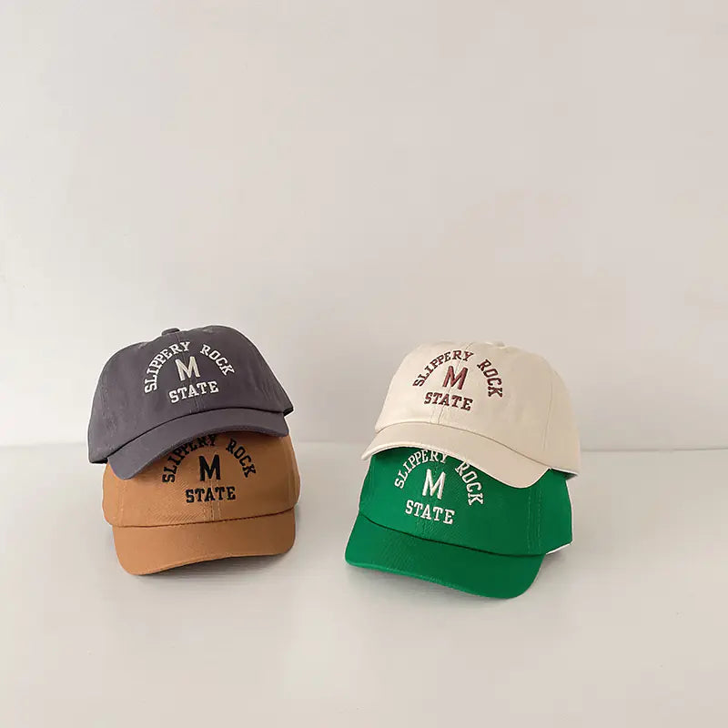 Kids Cotton Baseball Caps with Letter Pattern for Sun