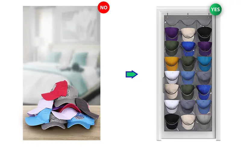 Hat Rack Organizer for Baseball Caps with 3 Hooks