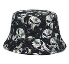 Rose Skull Print Bucket Hat
