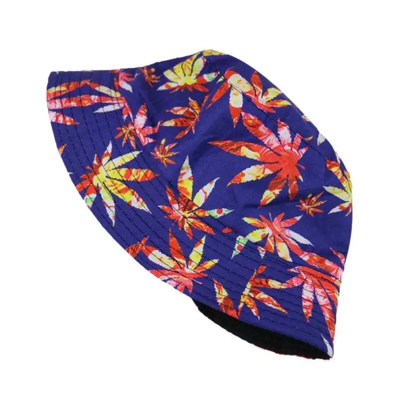 Trendy Printed Maple Leaf Bucket Hat for Outdoors