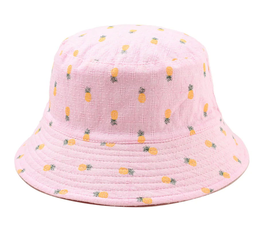 Pineapple Pattern Fisherman Hat - Sun Hat (Flat Top)