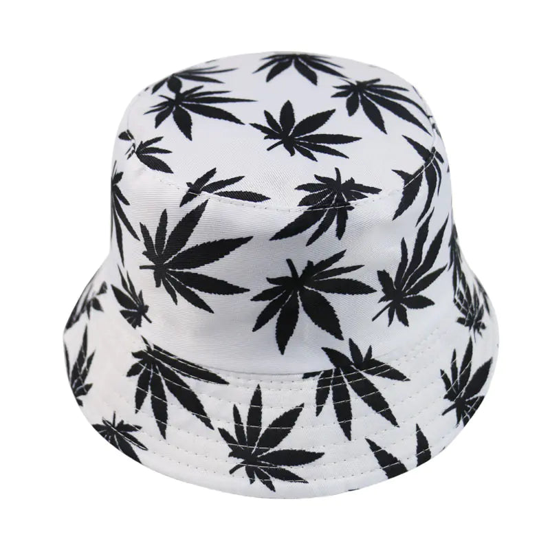 Trendy Printed Maple Leaf Bucket Hat for Outdoors