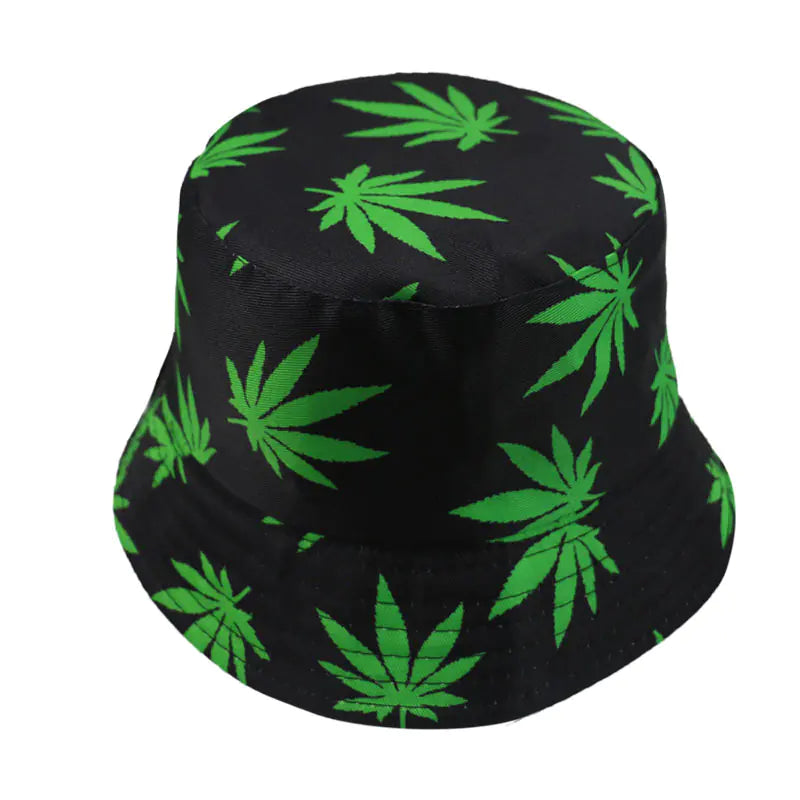 Trendy Printed Maple Leaf Bucket Hat for Outdoors