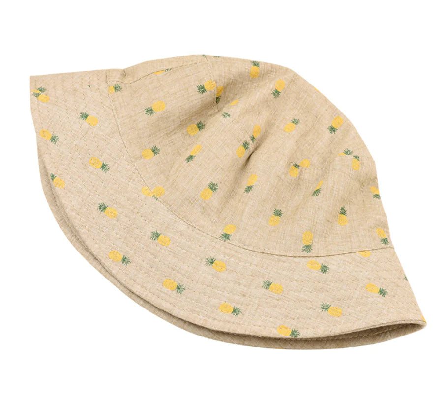 Pineapple Pattern Fisherman Hat - Sun Hat (Flat Top)