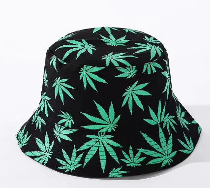 Trendy Printed Maple Leaf Bucket Hat for Outdoors